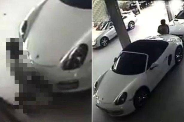 Sesso con la Porsche: uomo colto durante l'atto dalle telecamere