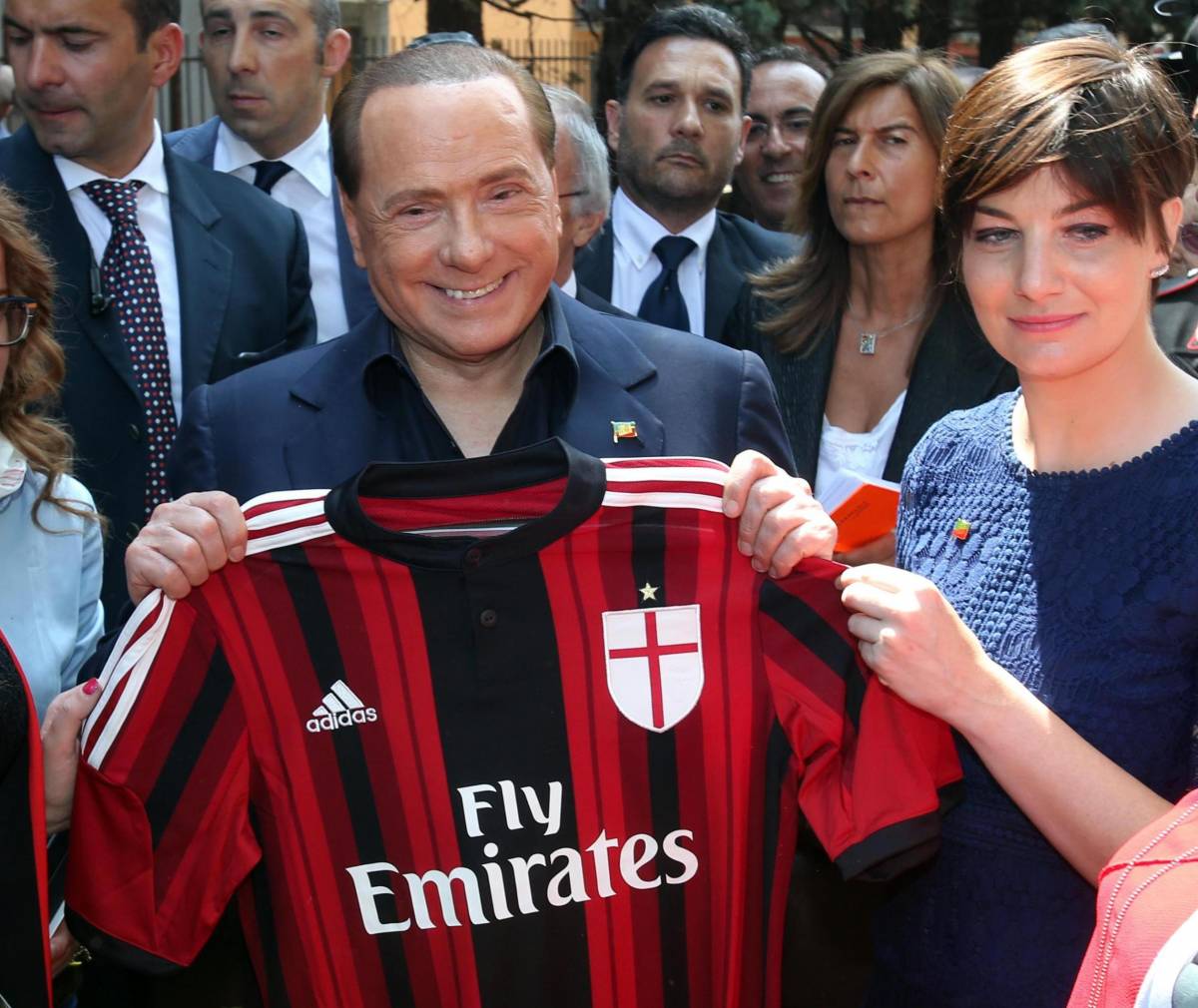 Silvio Berlusconi in visita al Milan club femminile Stella di Saronno (Va)