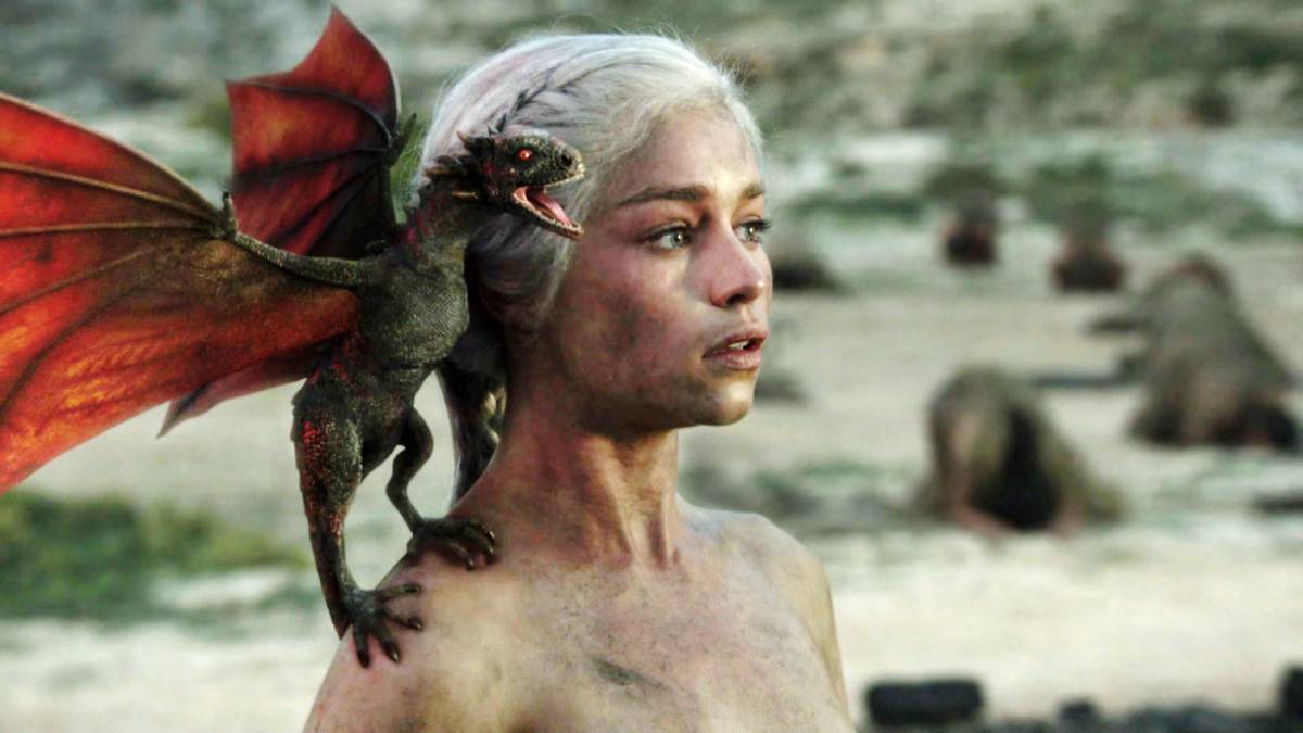 Emilia Clarke nei panni di Daenerys Targaryen nel Trono di spade