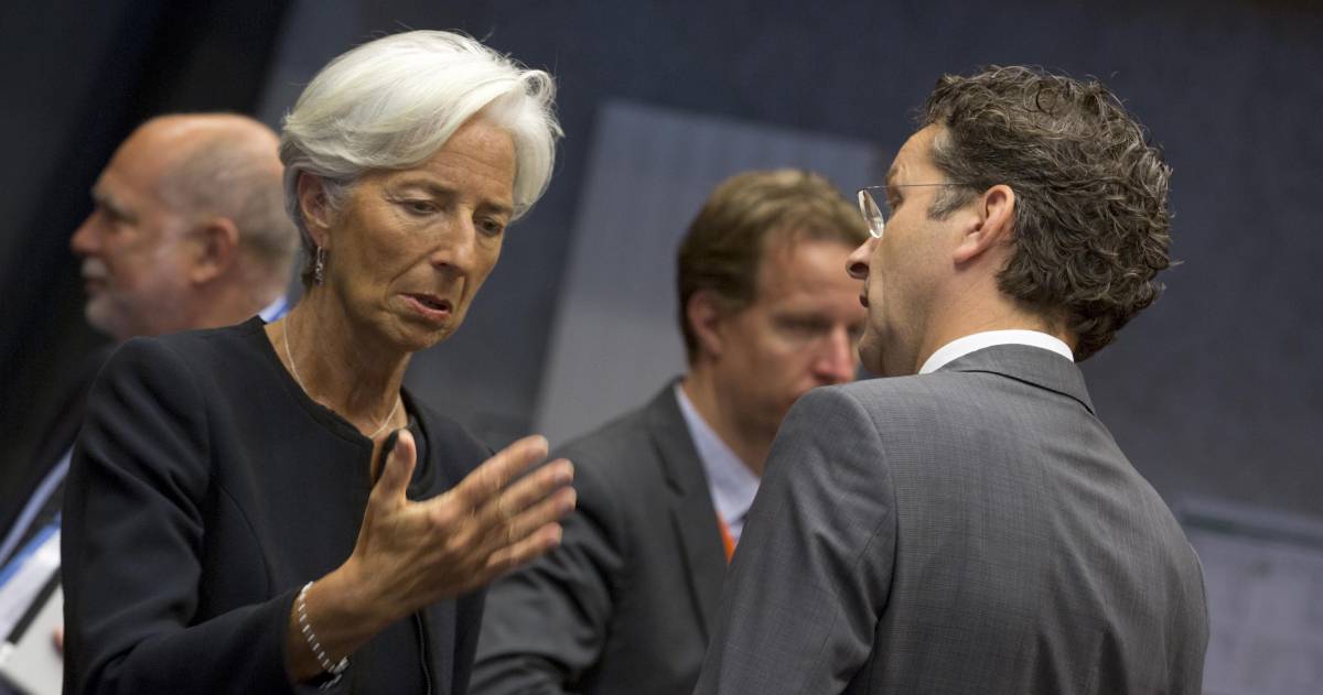 Christine Lagarde (Fmi) discute con il ministro delle Finanze olandese