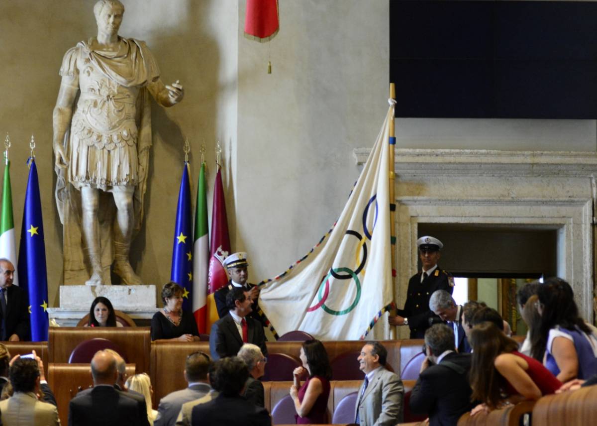 Seduta dell'Assemblea capitolina per la mozione di candidatura di Roma alle Olimpiadi 2024