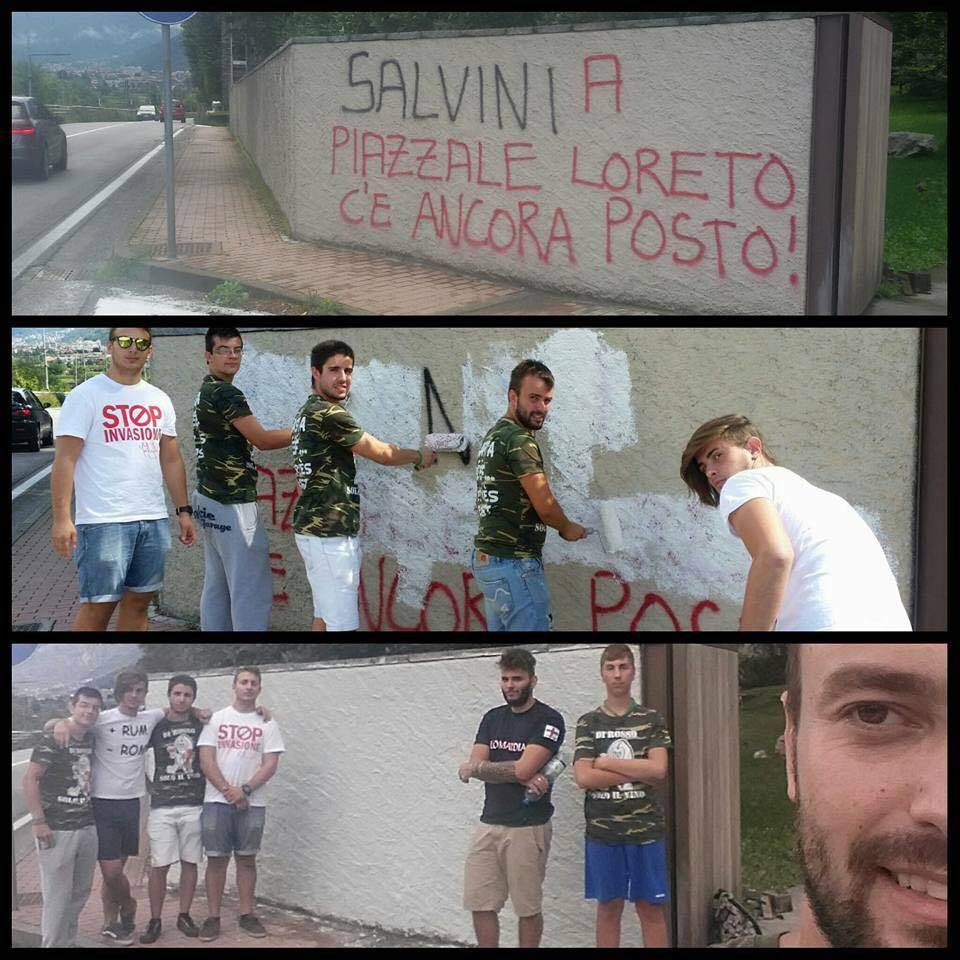 Scritta choc a Sondrio: "Salvini, a piazzale Loreto c'è ancora posto"