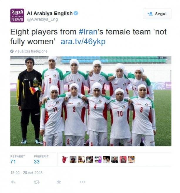 Iran, otto uomini nella nazionale di calcio femminile