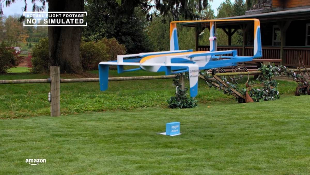 Amazon presenta i droni per le consegne in 30 minuti