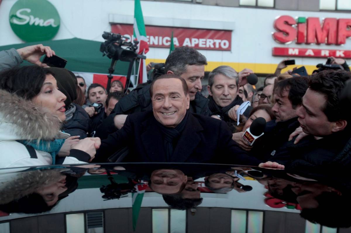 Silvio Berlusconi a un incontro pubblico a Milano