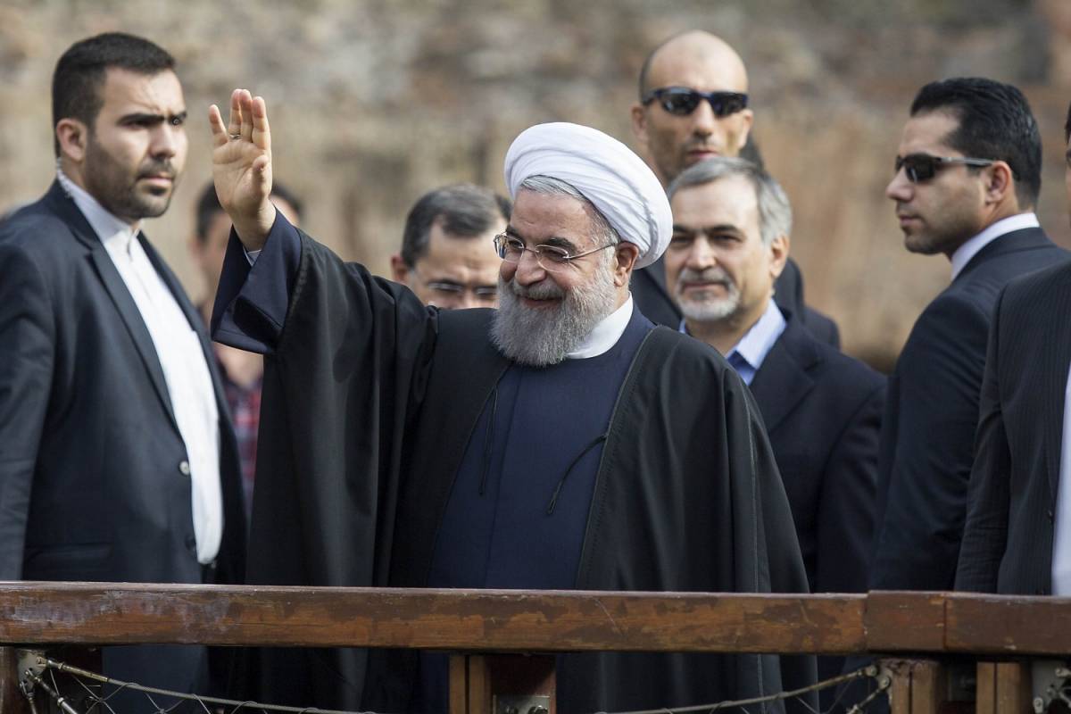 Il Presidente dell'Iran Hassan Rouhani in visita al Colosseo