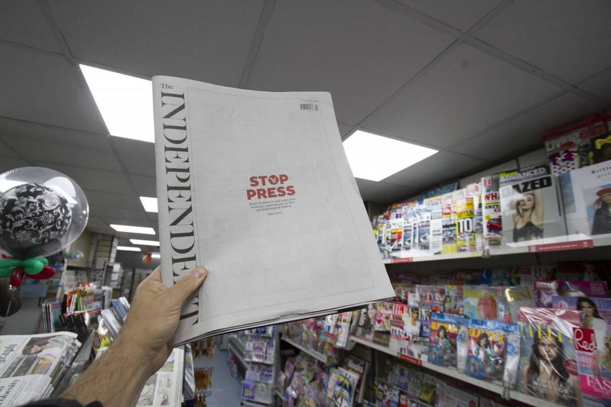 Per il "The Independent" si chiude un'era: stop al giornale di carta