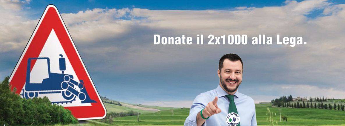 Ora Salvini chiede il 2x1000 per "comprarsi" la ruspa