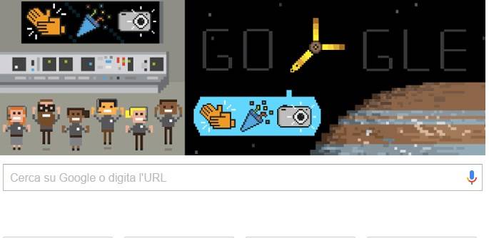 Un doodle di Google per celebrare l'arrivo di Juno su Giove