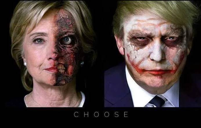 Hillary Clinton e Donald Trump come due criminali di Gotham City