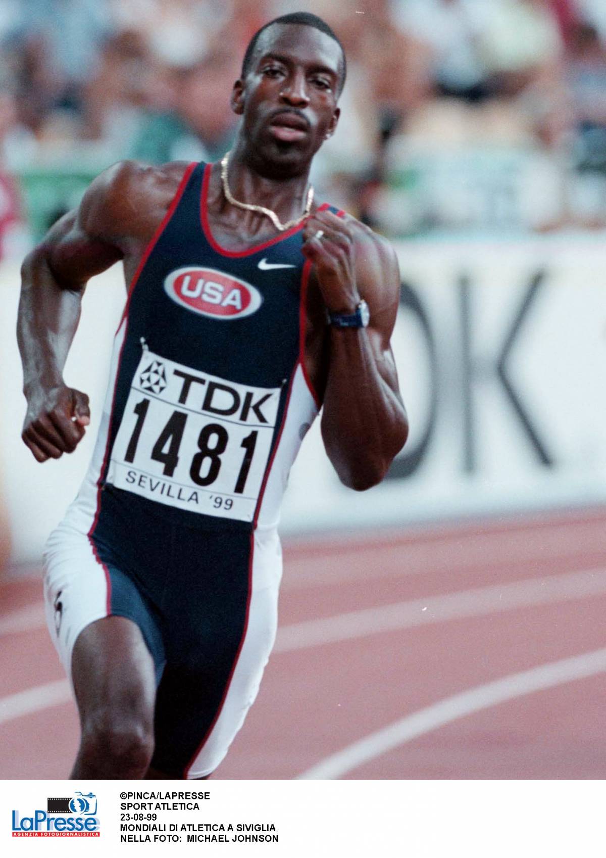 Michael Johnson ai mondiali di atletica del 1999
