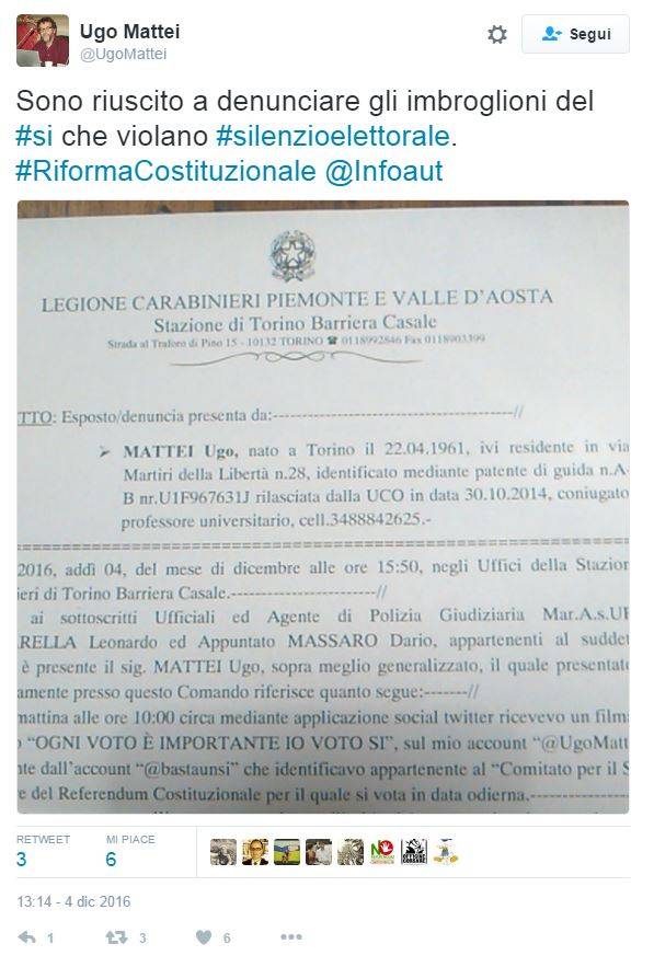 Referendum, denunciato il Pd: "Viola silenzio elettorale"