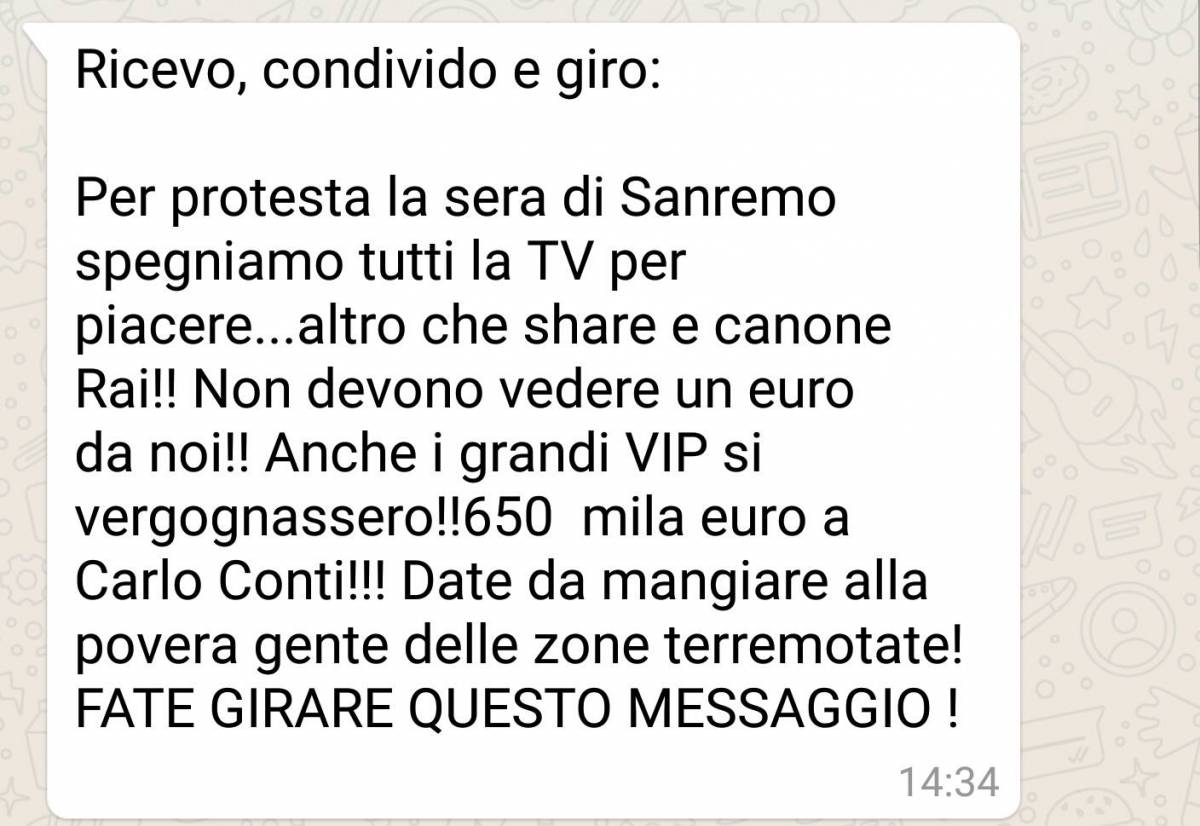 Sanremo, proteste contro il cachet stellare di Conti: "Date i soldi ai terremotati"