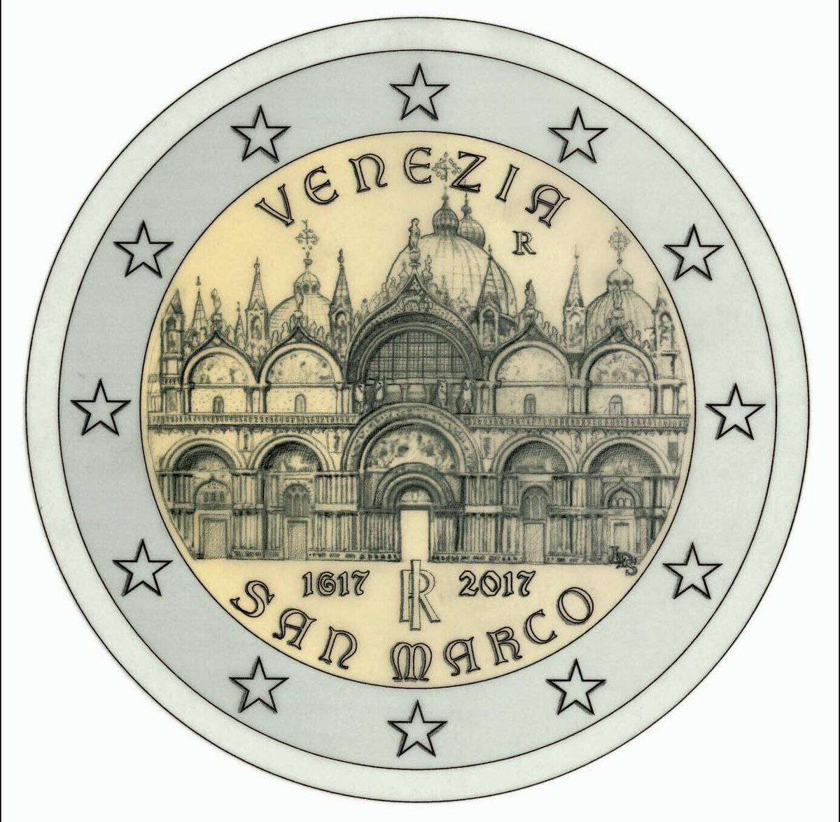 La nuova moneta da 2 euro dedicata a Venezia (clicca per ingrandire)