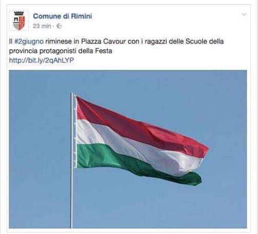 La bandiera ungherese, scambiata per il Tricolore