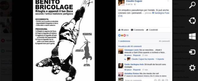 La macabra boutade antifascista: su Fb spunta "Benito bricolage"