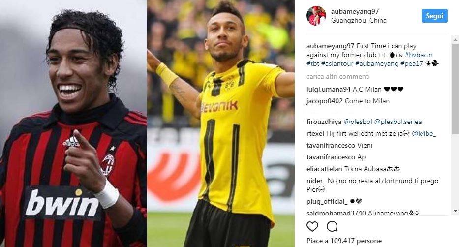 Milan, Aubameyang confessa su Instagram: "Voglio tornare, ma..."