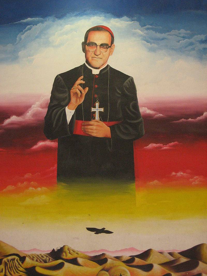 Murale di Oscar Romero alla facoltà di Giurisprudenza di El Salvador