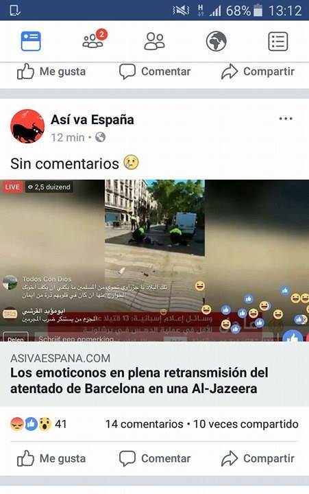 Gli spettatori di Al Jazeera esultano per l'attentato di Barcellona