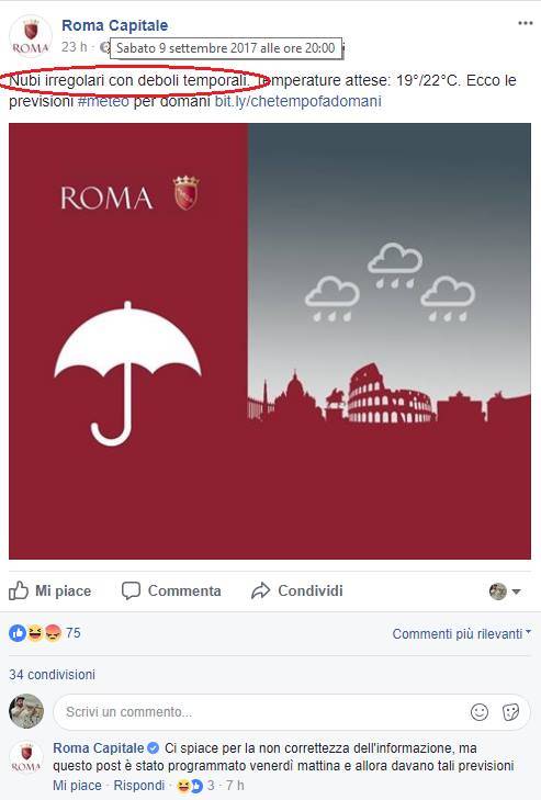 "A Roma deboli temporali". La previsione del Comune fa infuriare i cittadini romani