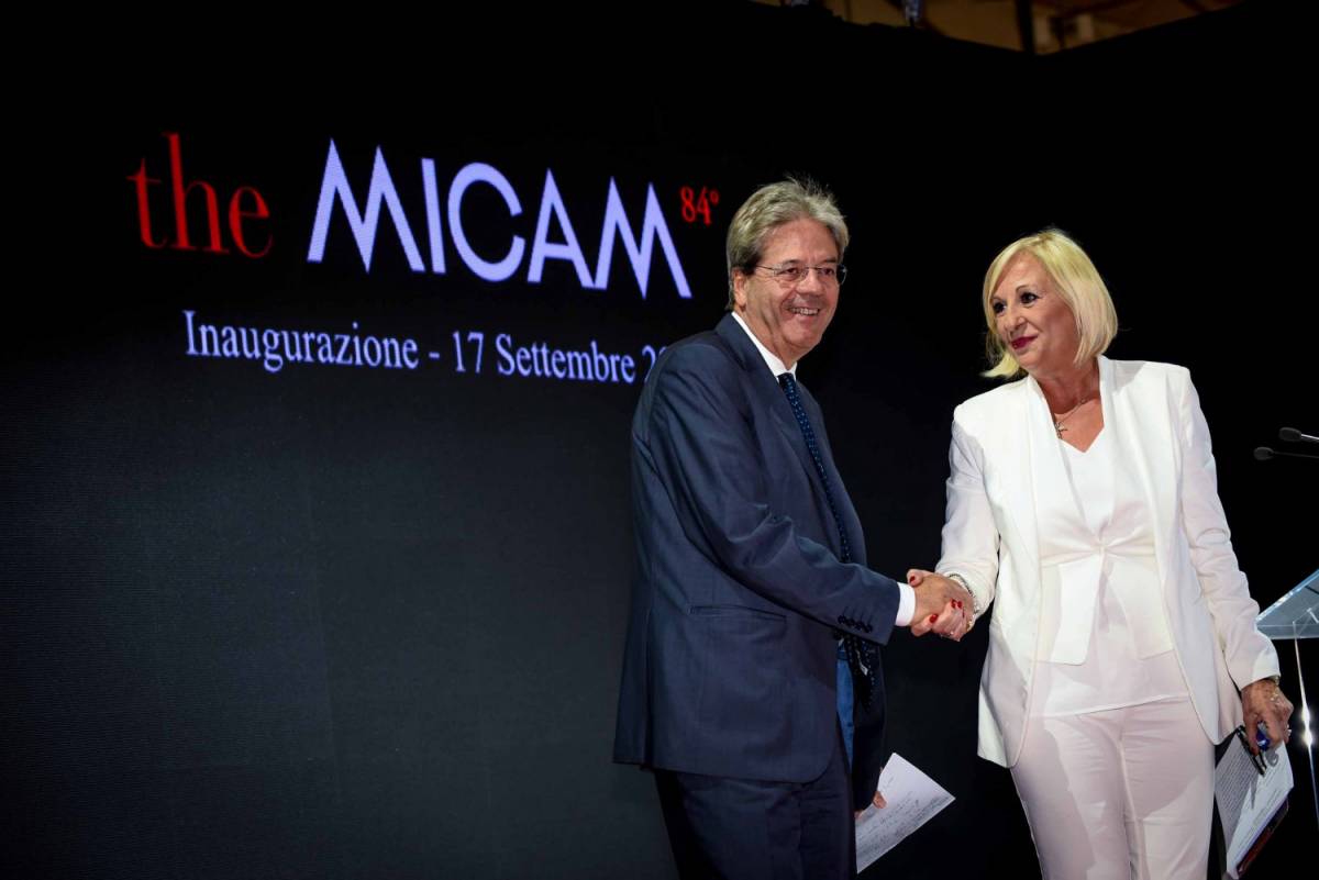 Il premier Paolo Gentiloni con Annarita Pilotti a the Micam