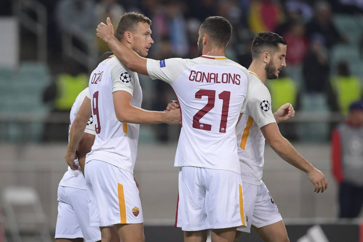 La Roma vince in Azerbaijan: 2-1 al Qarabag e primo posto nel girone