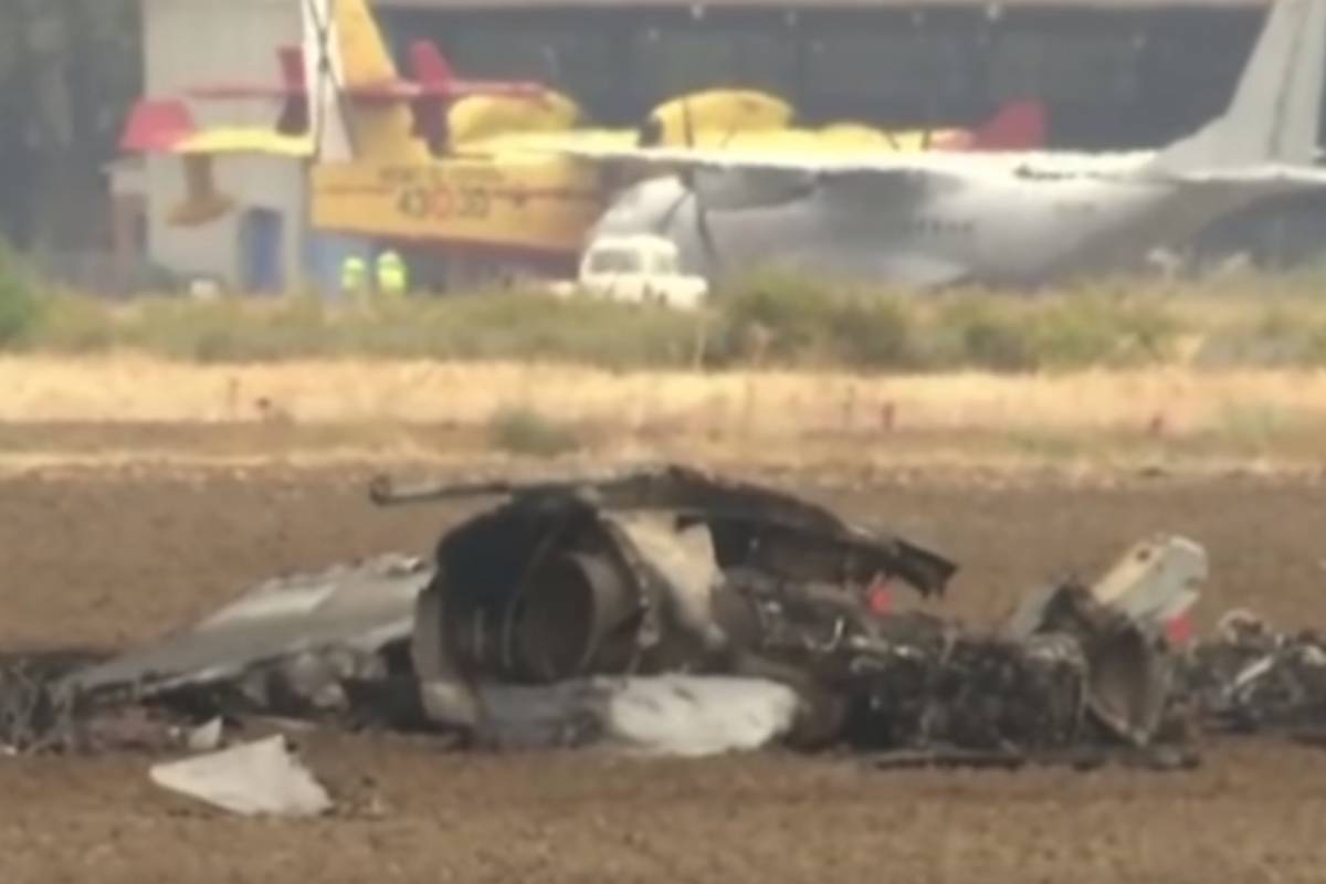Un pilota di caccia spagnolo è morto in uno schianto al decollo