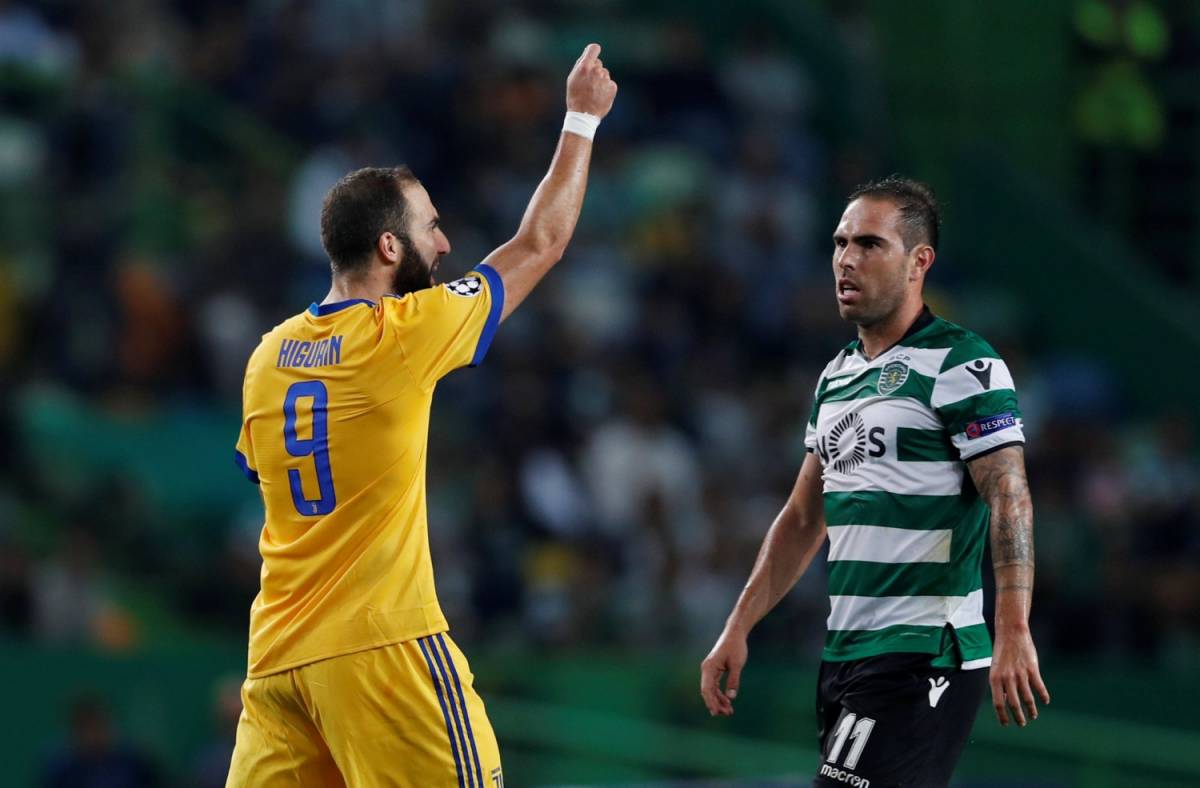 Higuain salva la Juventus in Portogallo: finisce 1-1 in casa dello Sporting