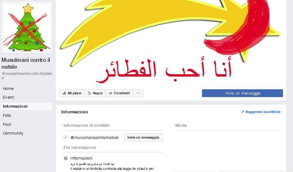 Su Facebook spunta la pagina che predica il "jihad contro il Natale"