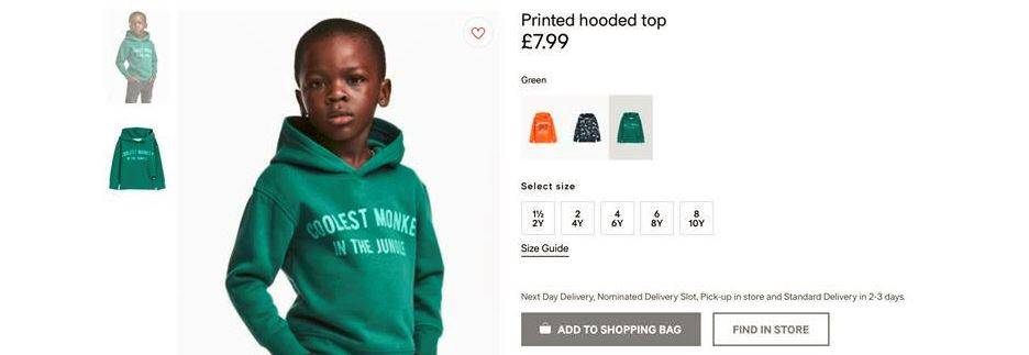 Bambino nero indossa la maglietta "scimmia". Ed è polemica su H&M