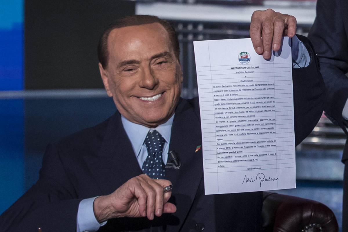 Il nuovo patto di Berlusconi: "Disoccupazione sotto l'8%"