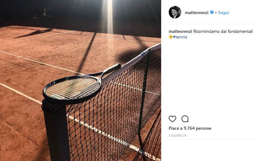 Maestro tennis di Renzi: "Troppo nervoso in campo, impaziente"