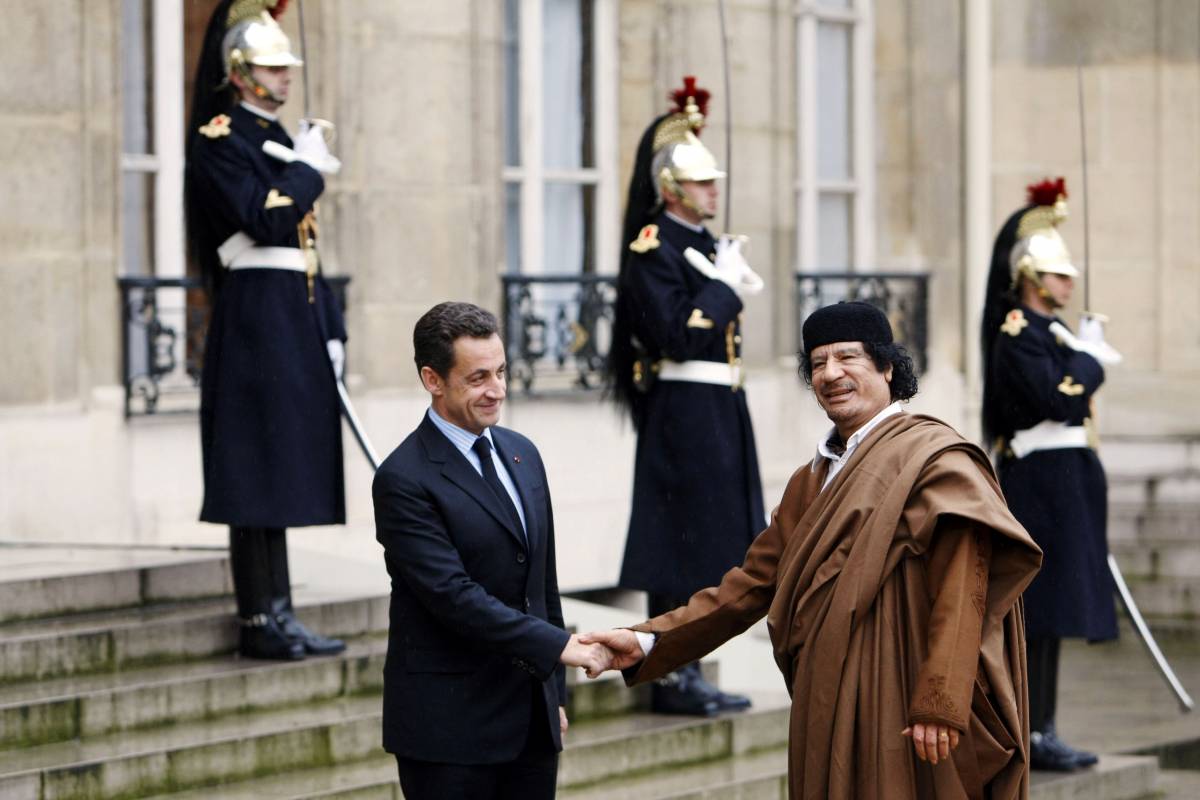 Sarkozy e Gheddafi all'Eliseo (2007)