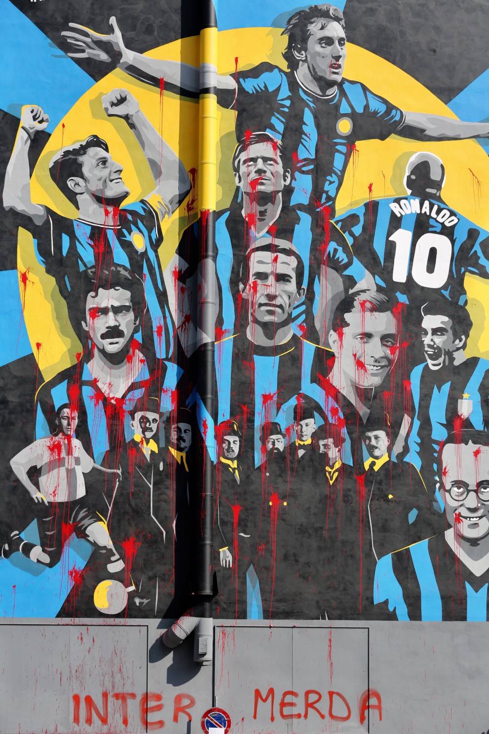 Milano, già vandalizzato dopo pochi giorni il murales per l'Inter