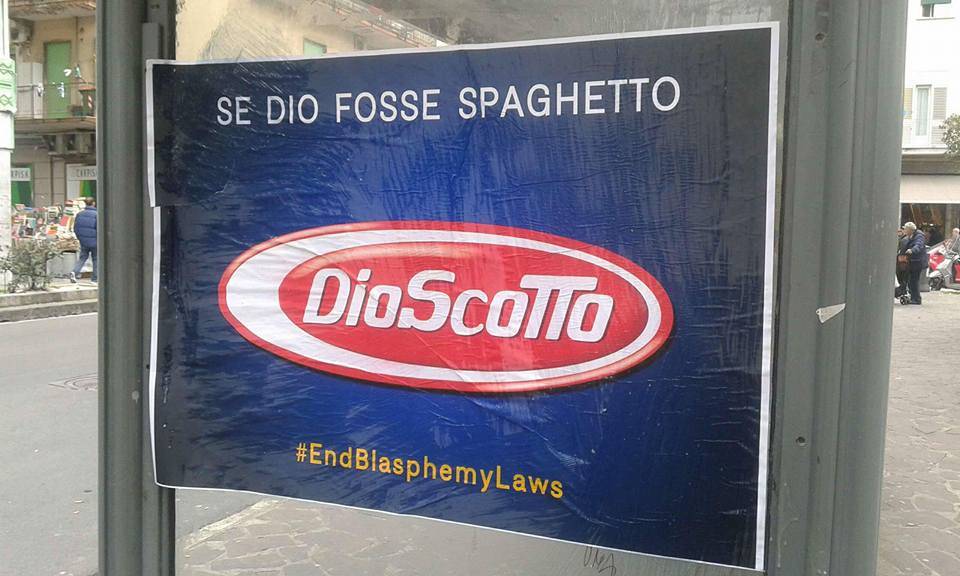 Roma, poster con bestemmie: la lotta dei "pastafariani" contro reato di blasfemia