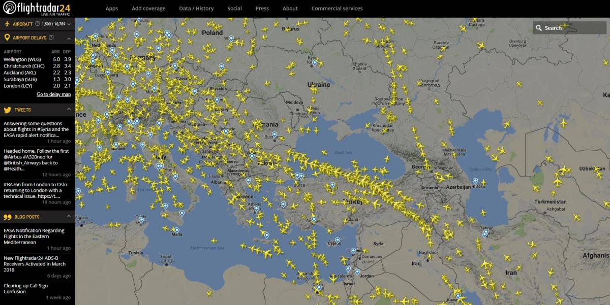 Siria, l'allerta alle compagnie aeree: rotte sul Mediterraneo pericolose