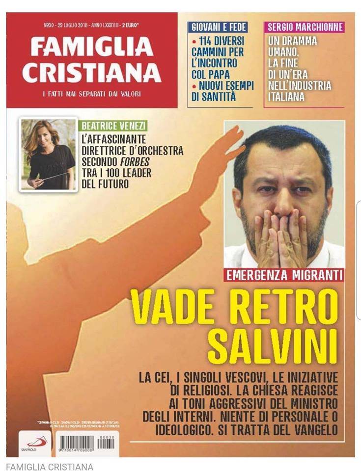 Salvini: "La copertina di Famiglia cristiana? Infame"