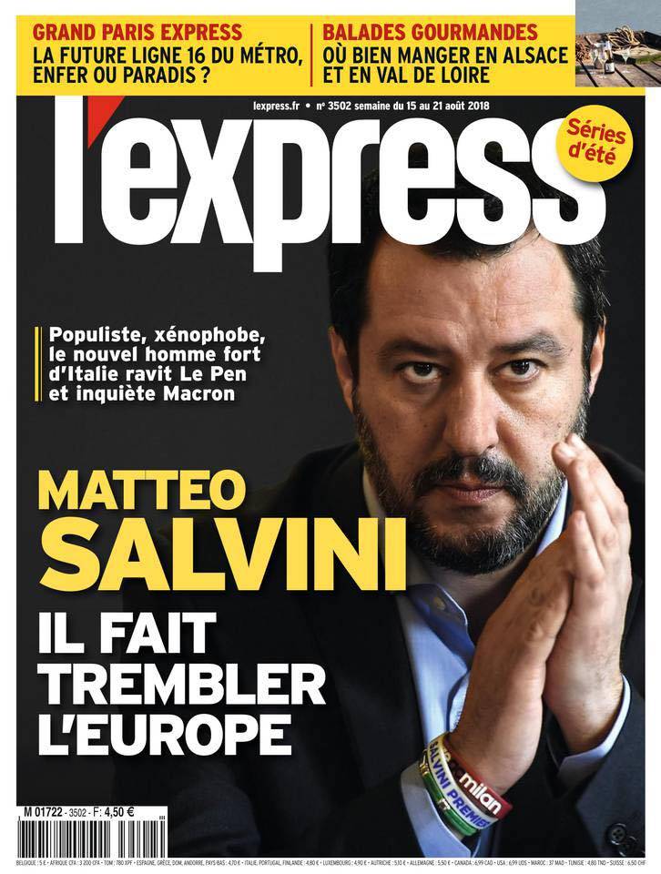 Francia, la copertina anti-Salvini: "Xenofobo, fa tremare l'Europa"