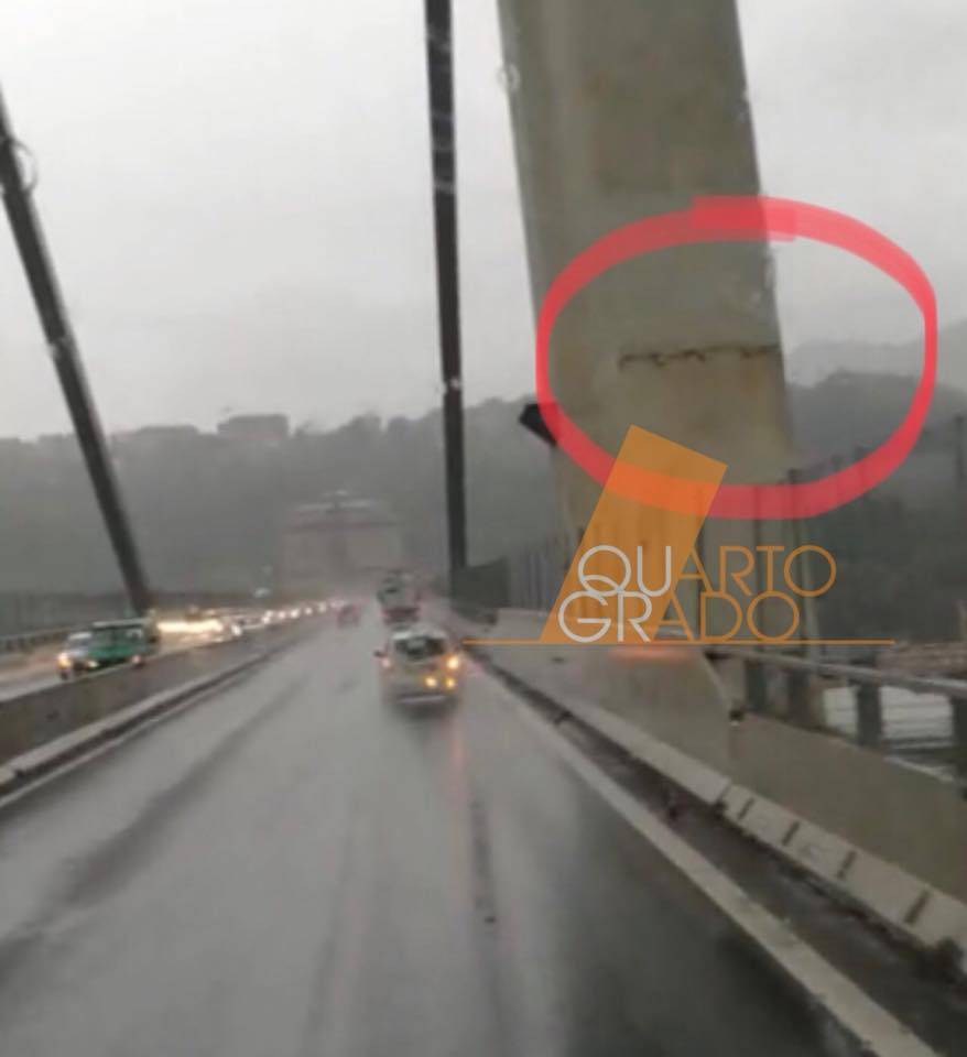 Ponte Morandi, il nuovo video. La crepa poco prima del crollo