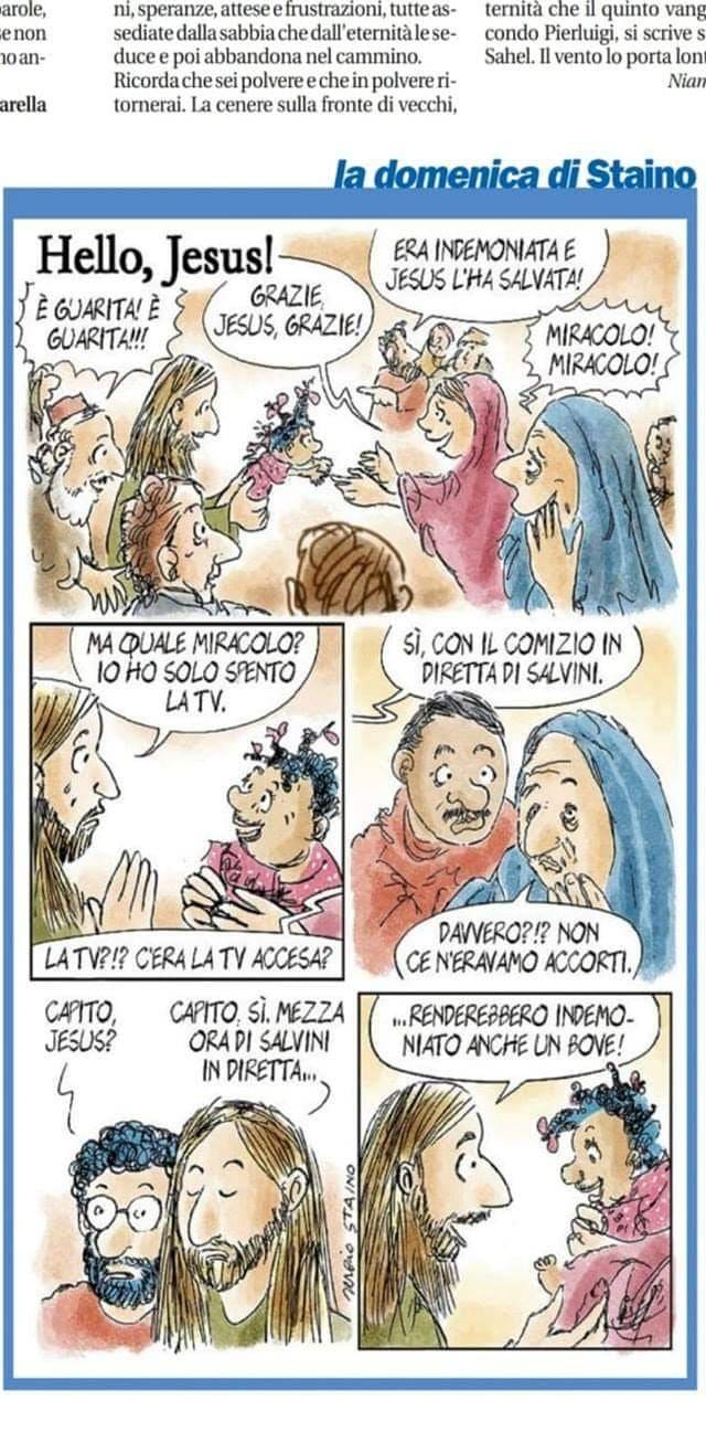 La vignetta di Staino: "Salvini fa indemoniare"