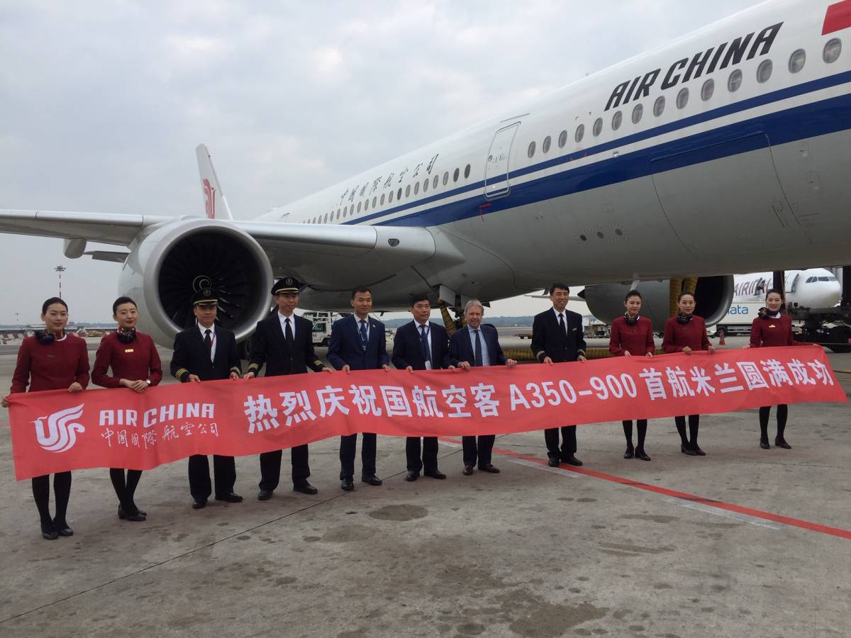 Air China, più passeggeri da Malpensa a Pechino con l'A350-900