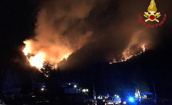 Inferno su monte Martica: in fumo oltre 100 ettari dei boschi del Varesotto