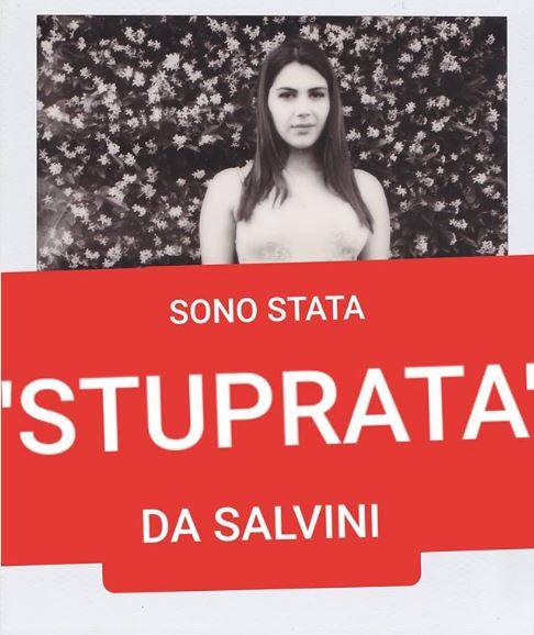 La foto choc di Valentina Nappi "Sono stata stuprata da Salvini"