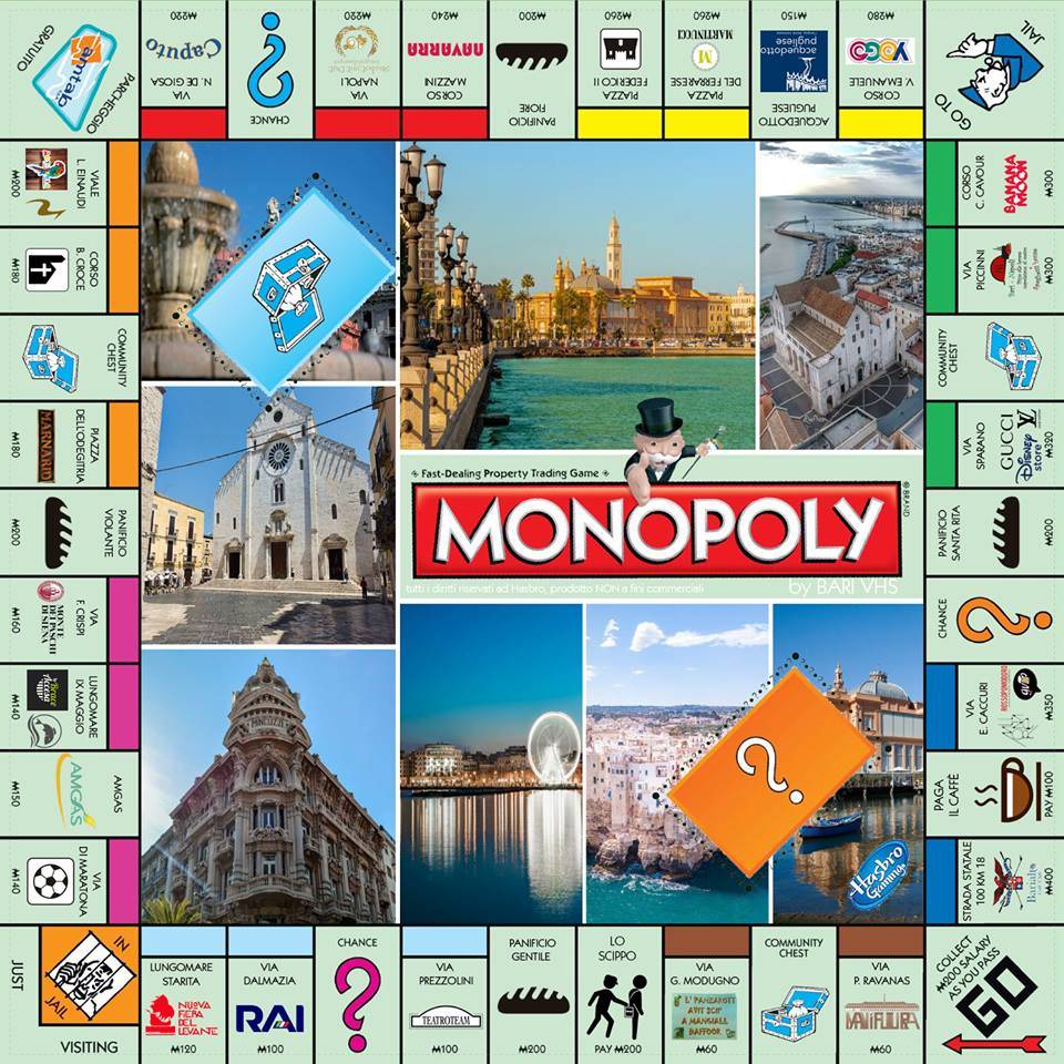Arriva il gioco del Monopoly ambientato a Bari