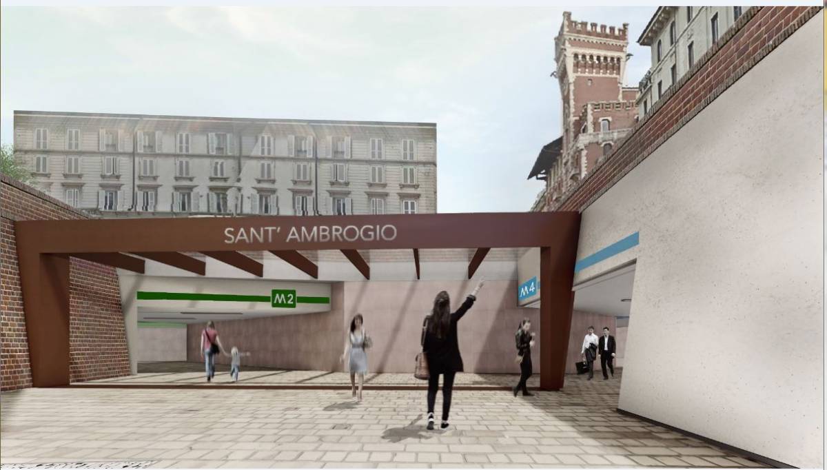 Vetrata e mega scalinata, il look di Sant'Ambrogio con la stazione della M4