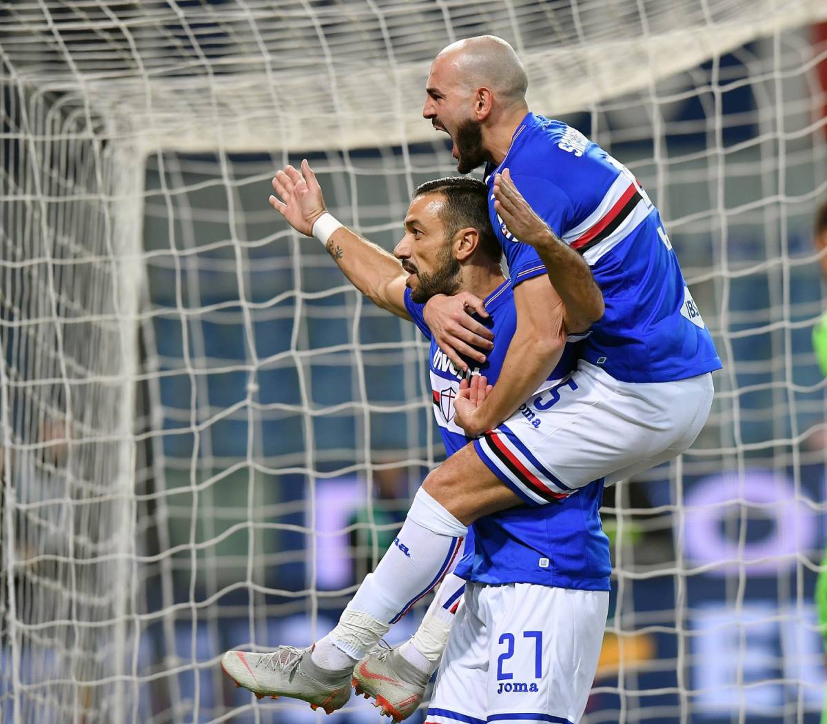 La Sampdoria batte 4-0 l'Udinese: doppietta e record per Quagliarella