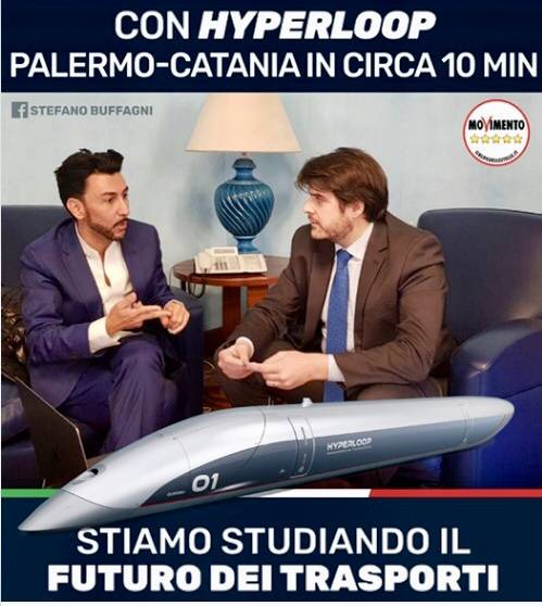 Hyperloop in Italia: "Palermo-Catania in soli 10 minuti". La sparata del M5s