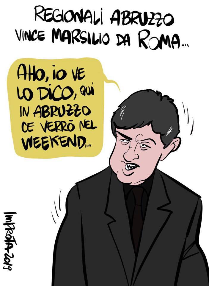 Il vignettista M5S insulta gli abruzzesi: "Idioti, siete arrosticini per Berlusconi"