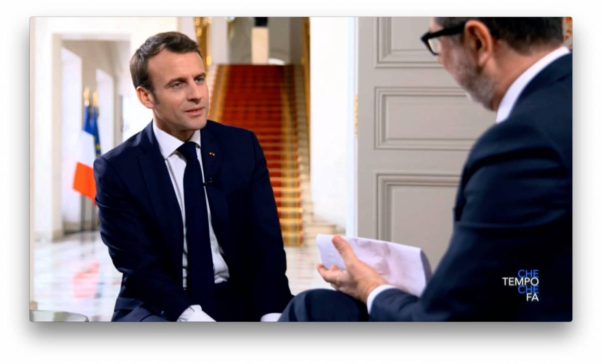 Il maestrino Macron da Fazio per fare lo spot pro Europa