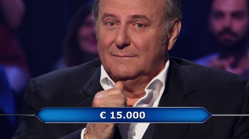 Chi vuol essere milionario? Gerry Scotti in lacrime porta il concorrente a 15mila euro
